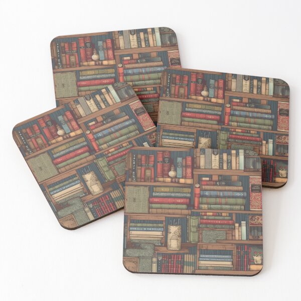 Item preview, Antique bookshelf all over pattern designed and sold by BVDigitalArt.