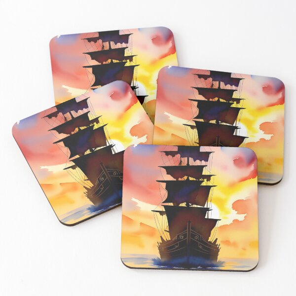 Item preview, Pirate Ship on the Ocean at Sunrise designed and sold by Erika V..