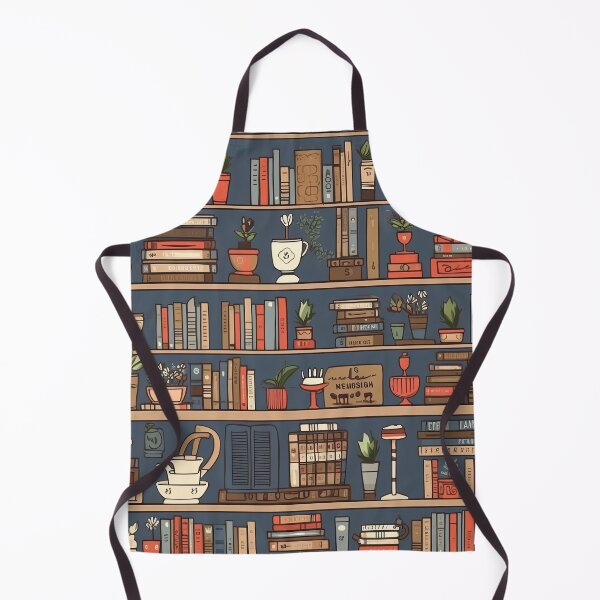 Item preview, book lover's bookshelf illustration designed and sold by BVDigitalArt.