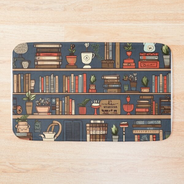 Item preview, book lover's bookshelf illustration designed and sold by BVDigitalArt.