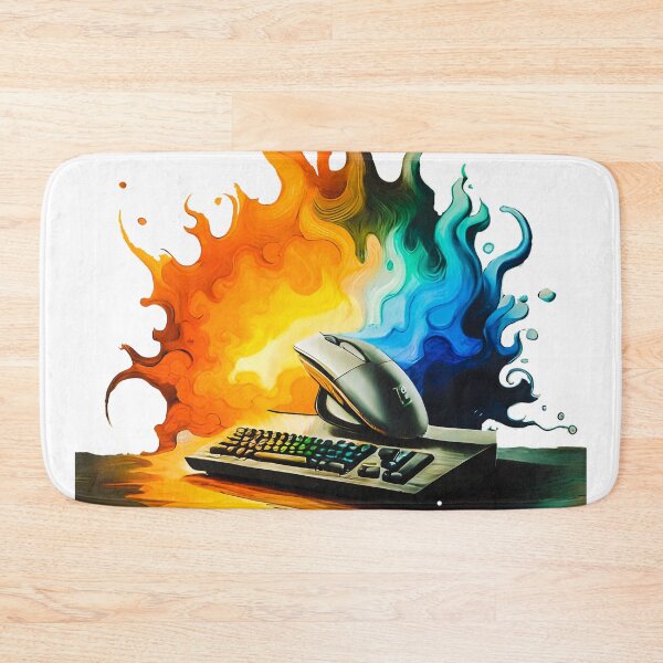 Item preview, Watercolor Style Flaming Mouse And Keyboard designed and sold by OutOfTheBoxArt1.