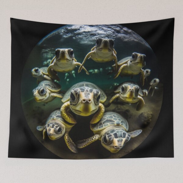 Item preview, Aqua Encounter: Up Close with a Mesmerizing Turtle Parade designed and sold by luvablelifeform.