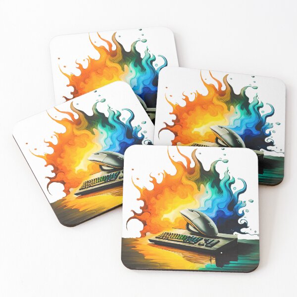 Item preview, Watercolor Style Flaming Mouse And Keyboard designed and sold by OutOfTheBoxArt1.