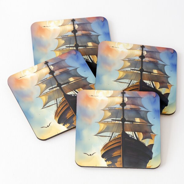 Item preview, Pirate Ship on the Ocean at Sunrise designed and sold by Erika V..