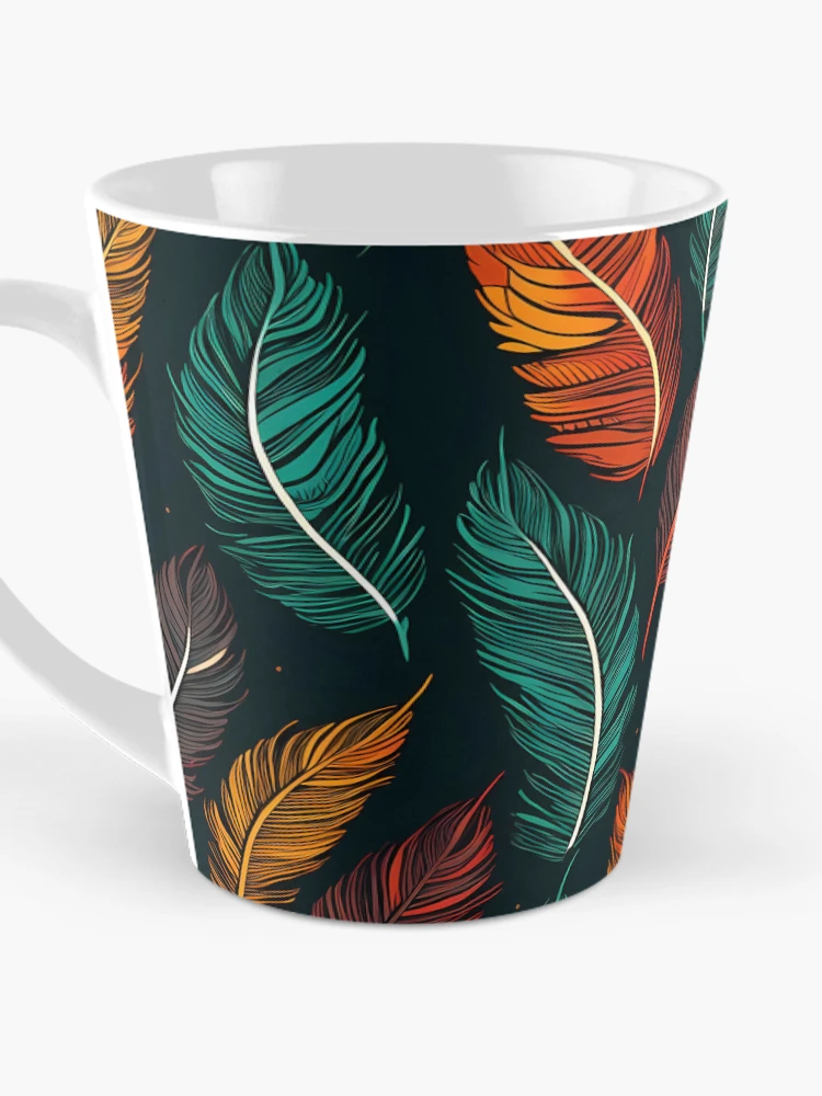 Thumbnail 3 of 4, Coffee Mug, Colorful Feathers designed and sold by InfinityPattern.