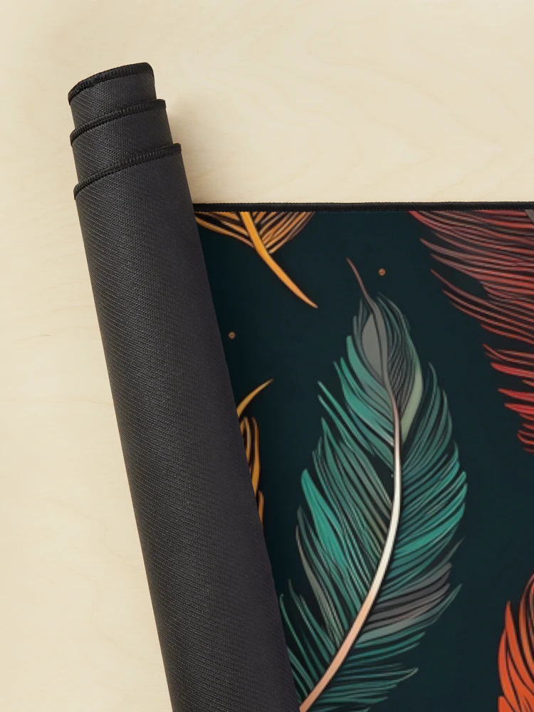 Thumbnail 2 of 5, Mouse Pad, Colorful Feathers designed and sold by InfinityPattern.