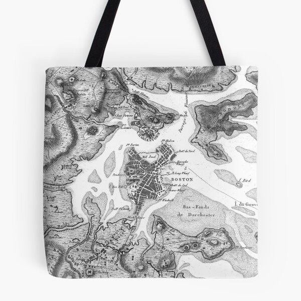 Item preview, Vintage Map of Boston Harbor (1807) BW designed and sold by BravuraMedia.