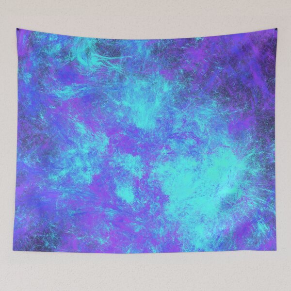 Item preview, Aqua and Purple Splash Abstract Artwork designed and sold by patternsoup.