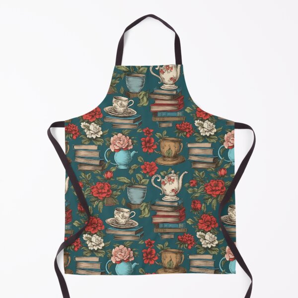 Item preview, Romantic books, teas and flowers pattern designed and sold by BVDigitalArt.