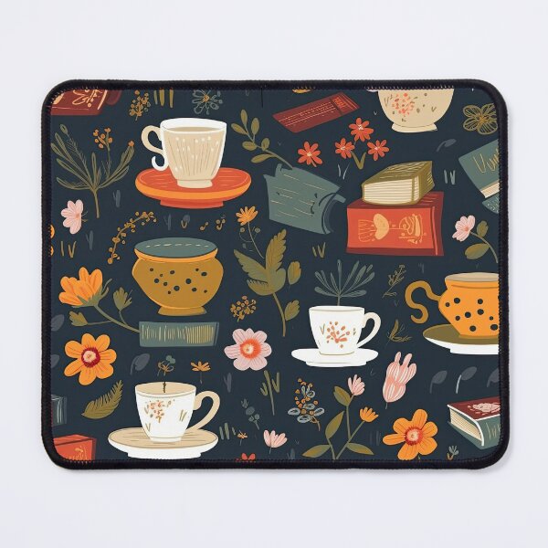 Item preview, Flowery books and tea pattern designed and sold by BVDigitalArt.