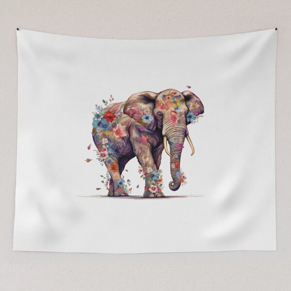 Item preview, elephant  and floral  designed and sold by jooffyshop.