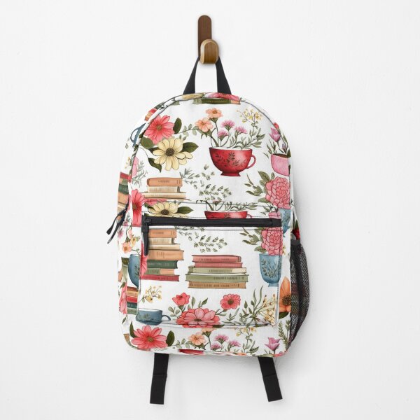 Item preview, watercolor spring flowers, books and tea designed and sold by BVDigitalArt.