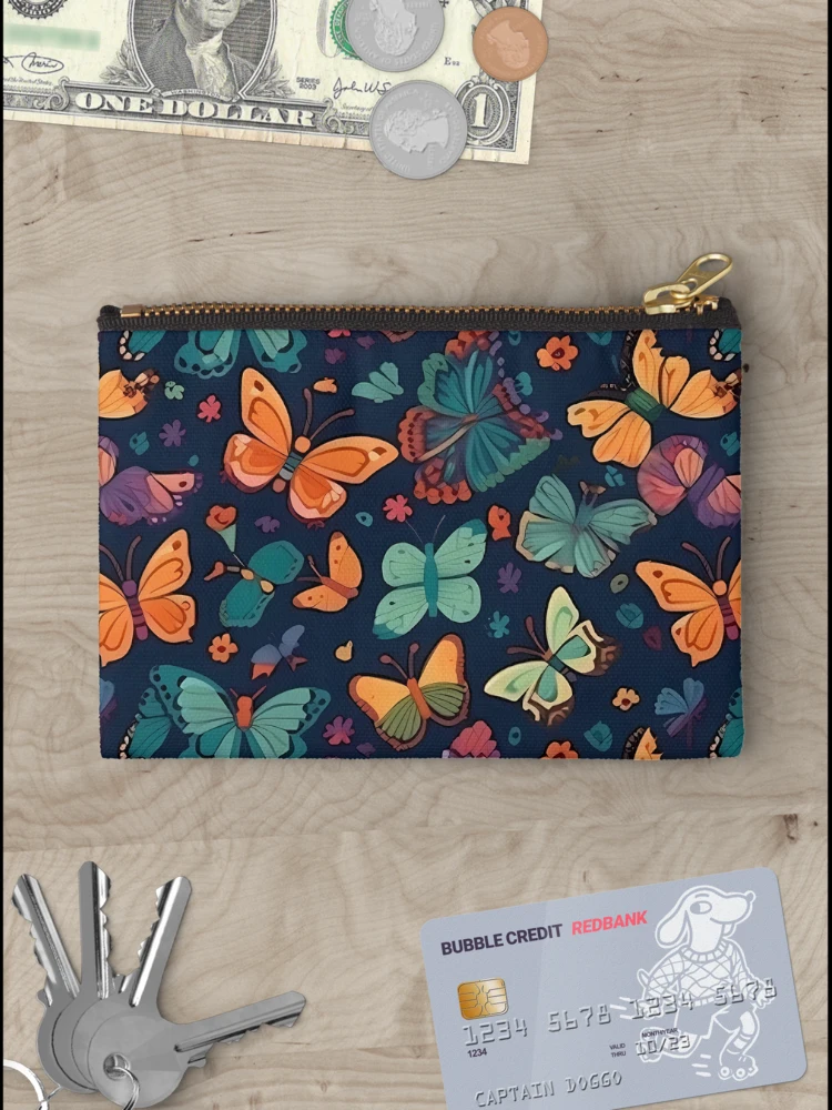 Thumbnail 3 of 4, Zipper Pouch, Butterflies Pattern designed and sold by InfinityPattern.
