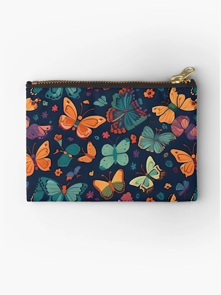 Thumbnail 1 of 4, Zipper Pouch, Butterflies Pattern designed and sold by InfinityPattern.