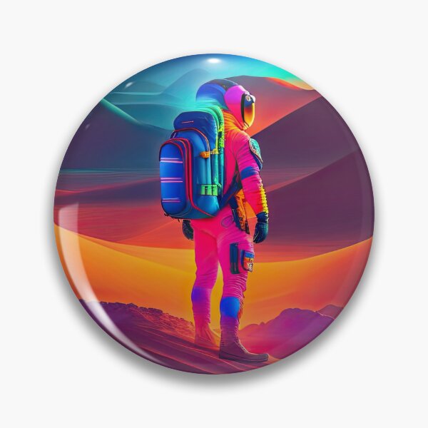 Artikelvorschau, Astronaut steht auf einem anderen Planeten, einem farbenfrohen Planeten entworfen und verkauft von ArtisticScratch.