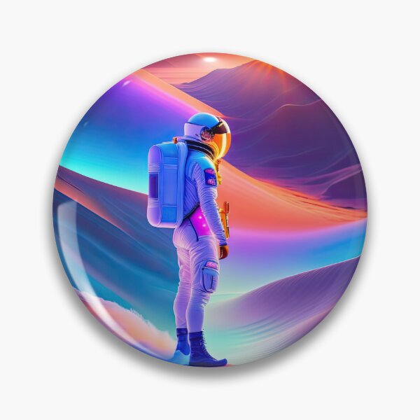 Artikelvorschau, Astronaut steht auf einem anderen Planeten, einem farbenfrohen Planeten entworfen und verkauft von ArtisticScratch.