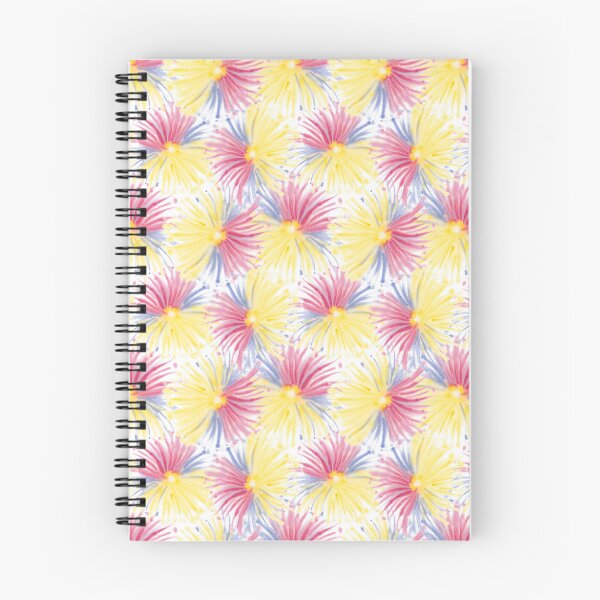 Item preview, Colorful abstract and festive fireworks watercolor print in yellow, red and blue colors designed and sold by Elena Malgina.