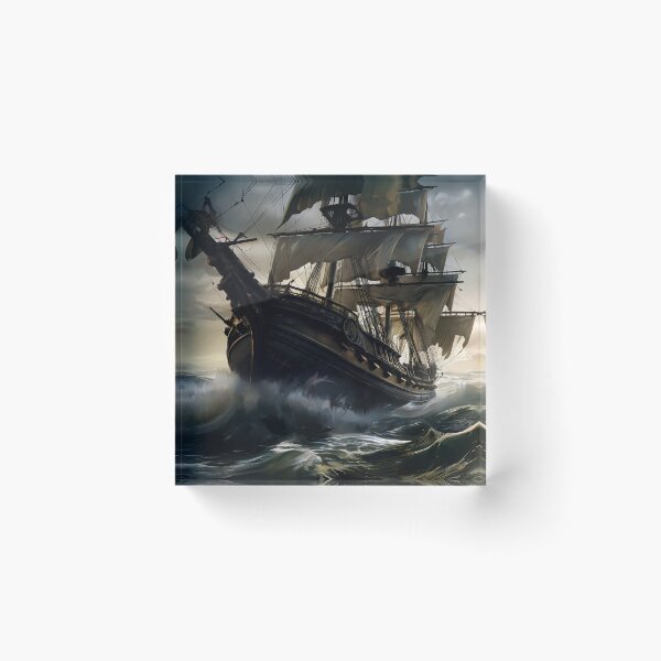 Item preview, A pirate ship sailing across the rough sea designed and sold by Good Candy.
