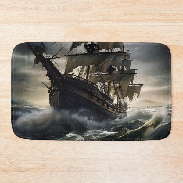 Item preview, A pirate ship sailing across the rough sea designed and sold by Good Candy.