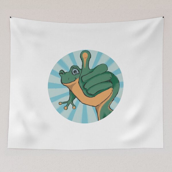 Item preview, Smiling frog with thumb up designed and sold by BeastlyBestie.