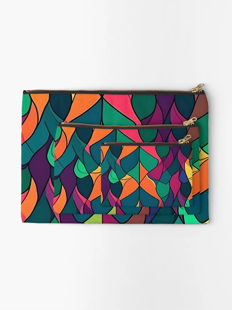 Thumbnail 2 of 4, Zipper Pouch, Vibrant Pattern designed and sold by InfinityPattern.