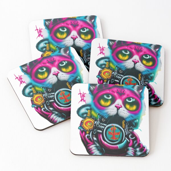 Item preview, Pink and Blue Apocalypse Cat designed and sold by Bloomin'  Arty Families.