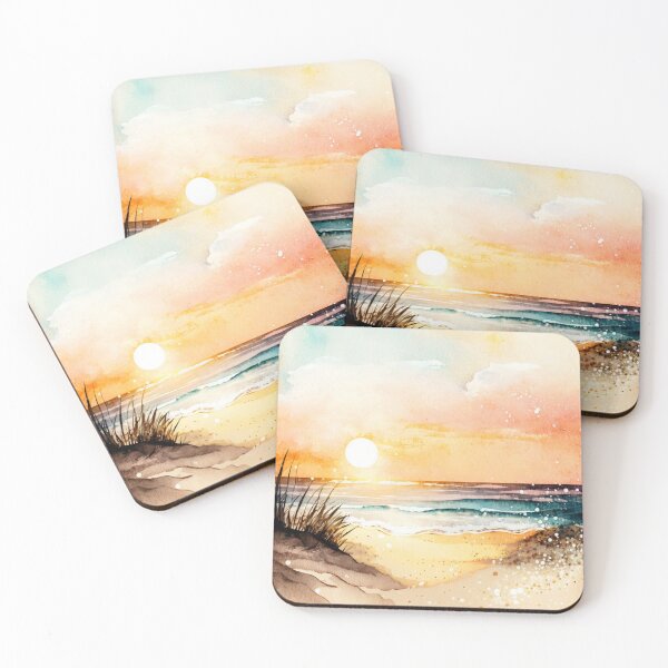 Item preview, Watercolor: Sunset Beach2 designed and sold by TaraTs.