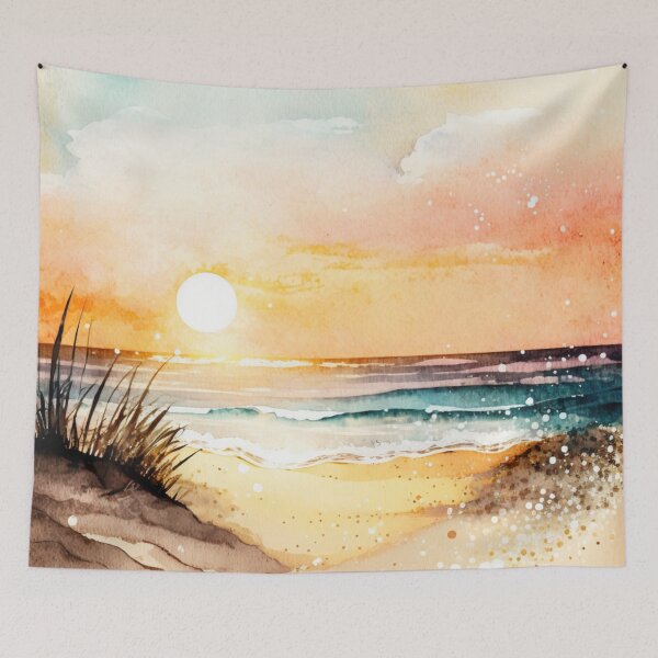 Item preview, Watercolor: Sunset Beach2 designed and sold by TaraTs.