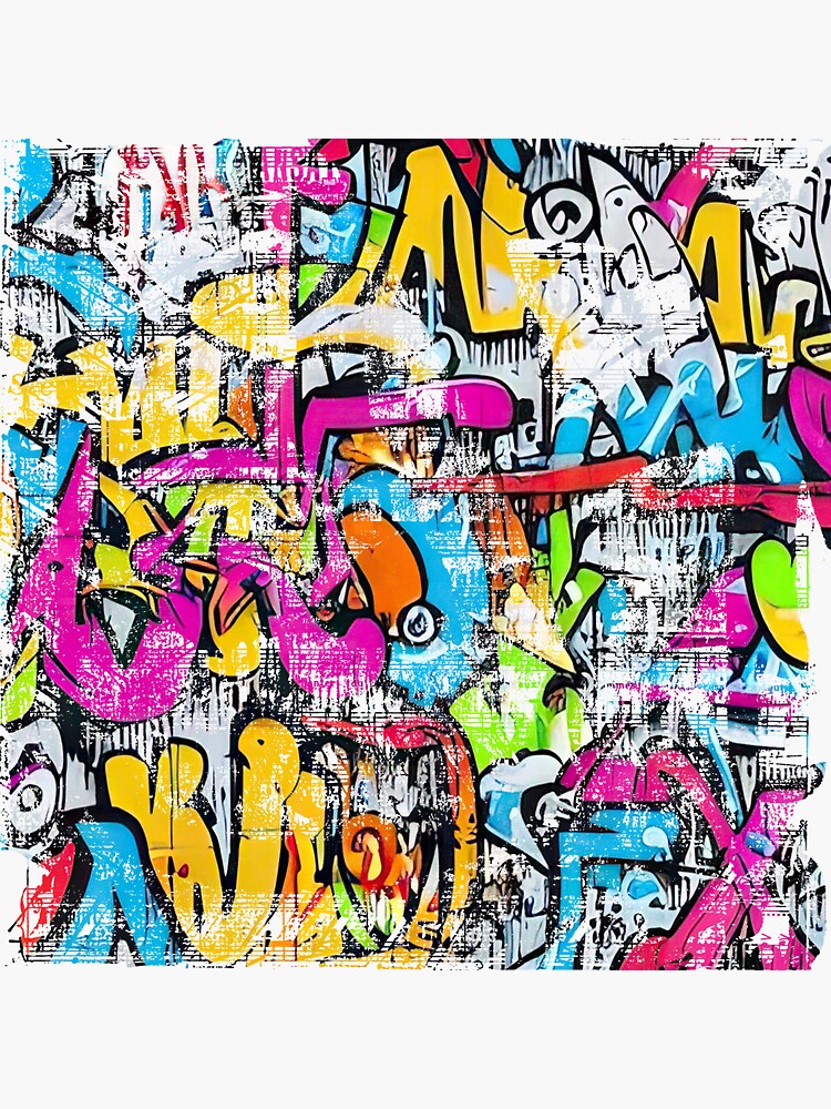 Graffiti style Splash hip hop colors painter color street art urban street  hip hop funny banksy mural graphic Sticker for Sale by XOXStudio
