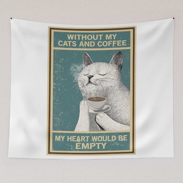 Item preview, White Cat Drink Coffee - Without My Cats And Coffe designed and sold by frandihans14.