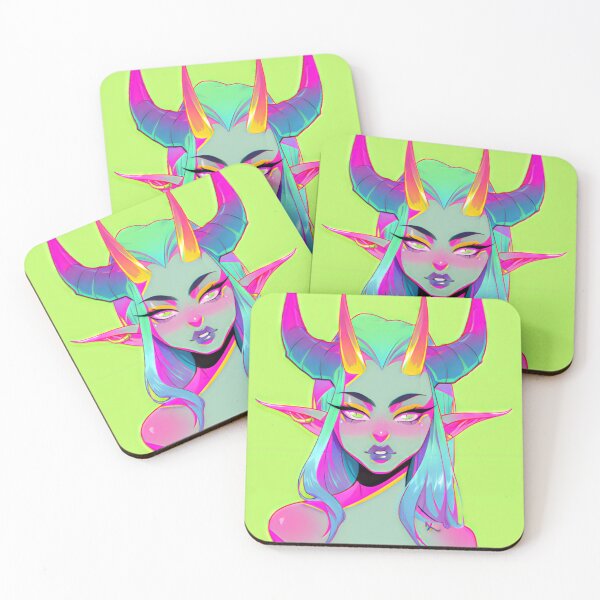 Item preview, 90's Neon Green & Pink Kawaii Lady Baphomet Goth Girl designed and sold by BoudiccaLondon.