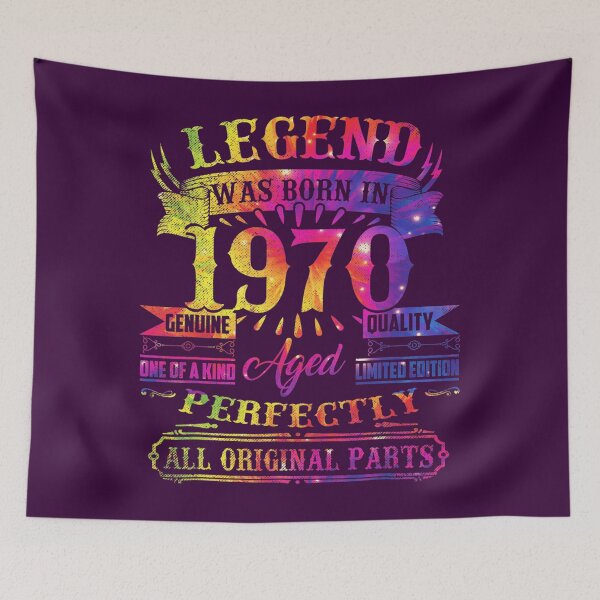Item preview, Legend Was Born In 1970 52 Year Old 52nd Birthday Tie Dye 	 	 designed and sold by gizxlngv44.
