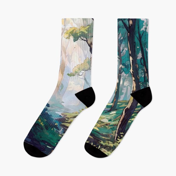 Item preview, Serene Forest Stream in Anime Cartoon Style designed and sold by ByteyCreatives.