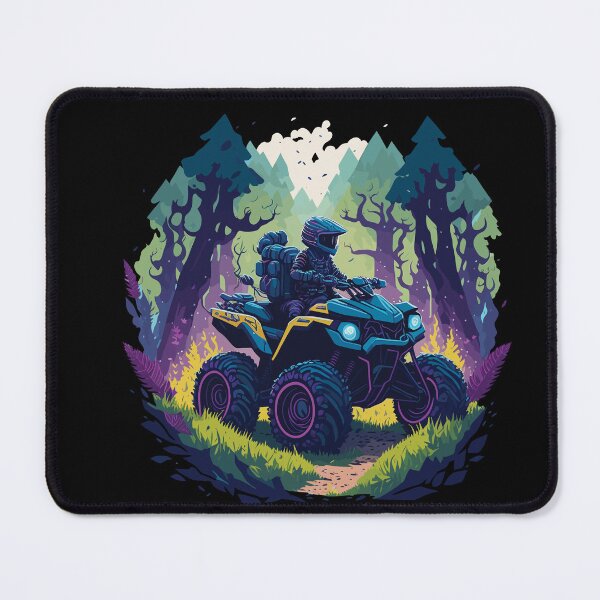 Item preview, Offroad Quad Race Forest Cartoon Illustration designed and sold by LuminOrb.