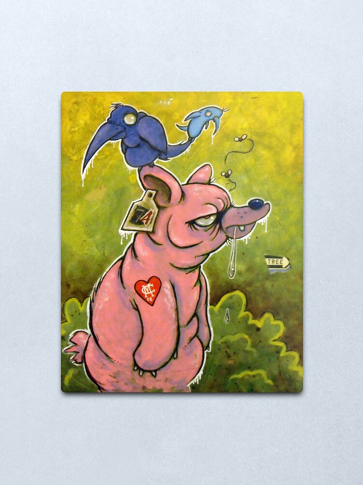 Alternate view of The PigBear Blues Metal Print