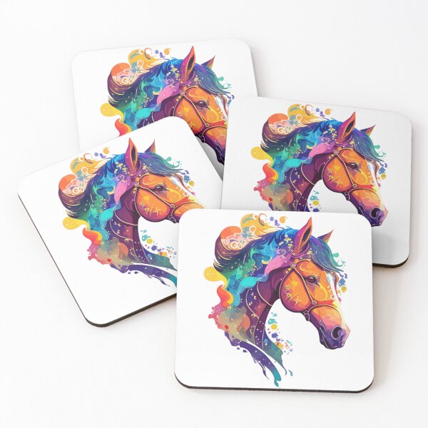 Item preview, Beautiful horse colorful pony riding illustration designed and sold by LuminOrb.