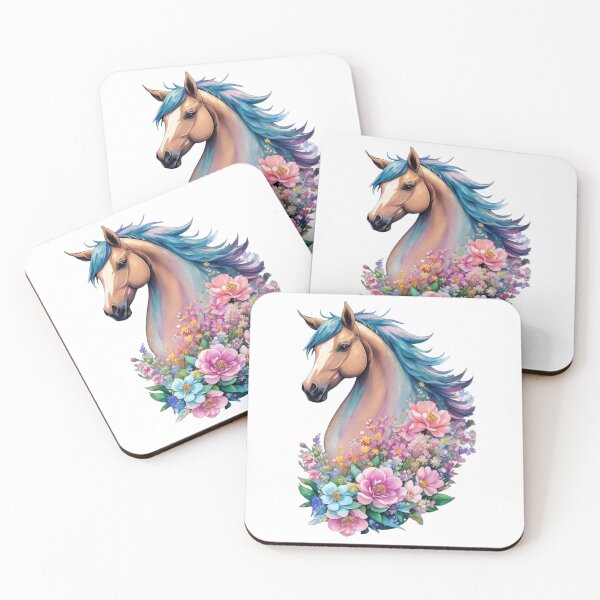 Item preview, Horse Pony In Pastel Colors Floral Pattern designed and sold by LuminOrb.