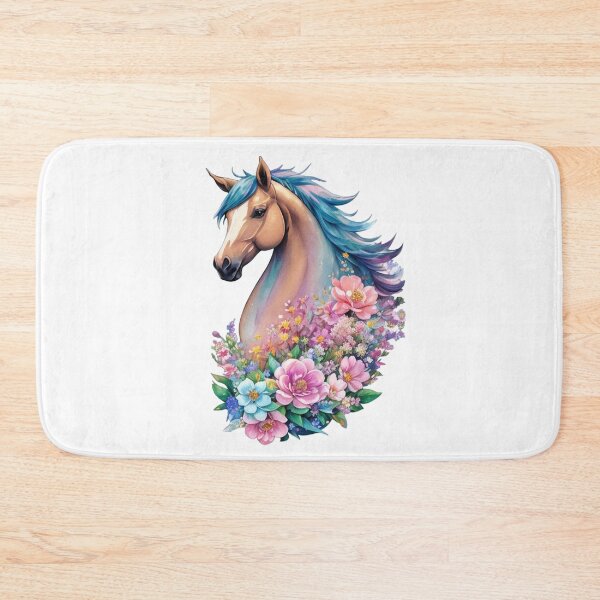 Item preview, Horse Pony In Pastel Colors Floral Pattern designed and sold by LuminOrb.