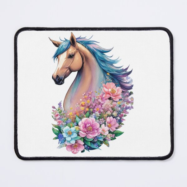 Item preview, Horse Pony In Pastel Colors Floral Pattern designed and sold by LuminOrb.