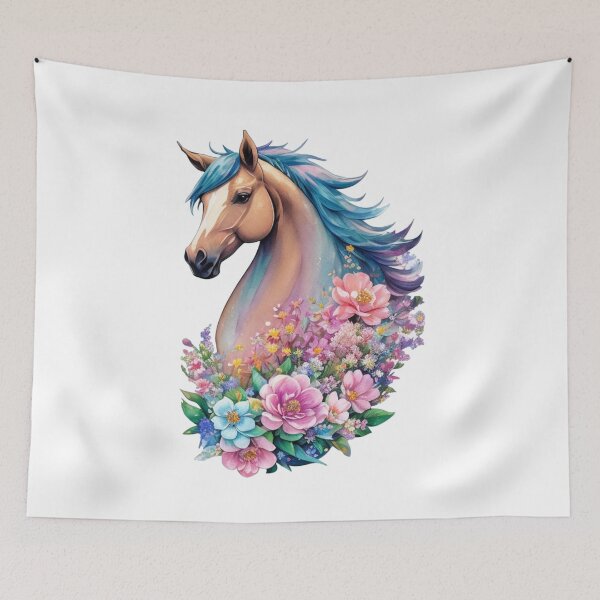Item preview, Horse Pony In Pastel Colors Floral Pattern designed and sold by LuminOrb.