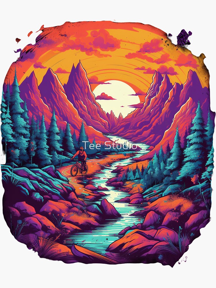 Thumbnail 3 of 3, Sticker, mountain biker designed and sold by chakkapo2022.