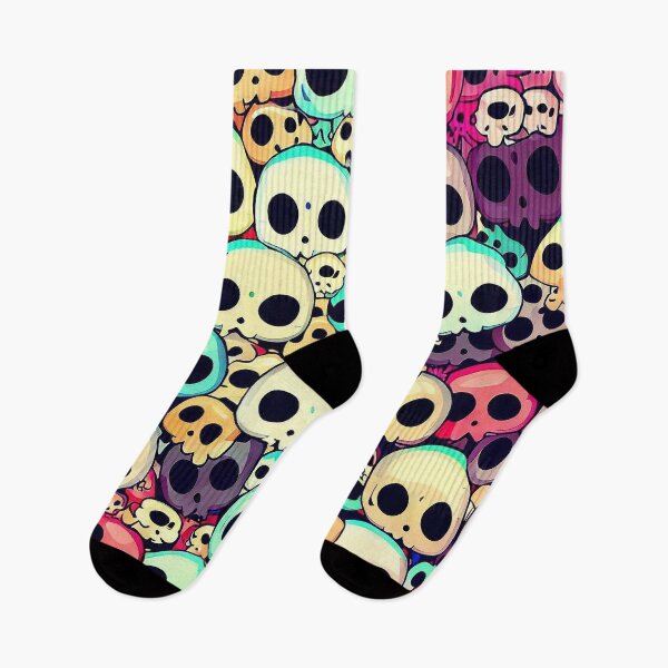 Item preview, Funny spooky colorful little skulls pattern designed and sold by TomFrontierArt.