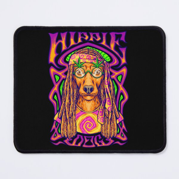 Item preview, Hippie dog on the psychedelic background designed and sold by Acim0.