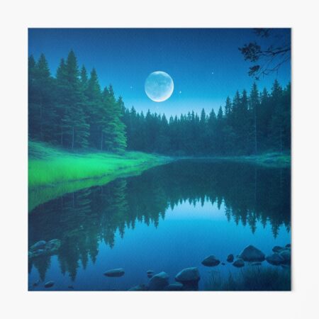 Premium AI Image  Starry Night Serenity Simple Moon Clouds and