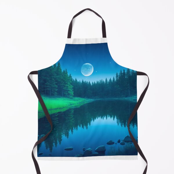 Item preview, Moonlit Forest Landscapes With the Moon's Reflection Shimmering on a Calm Forest Pond or Lake, Ai Generated Art designed and sold by AiGens.