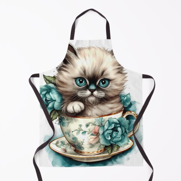 Item preview, Himalayan Cat Clipart, Cat in Tea Cup, Floral Teacup Art, Kitty in Mug, Garden Cat, Tea Time Cat, Rosy Teacup, Cat Garden Art designed and sold by CoolorPainting.