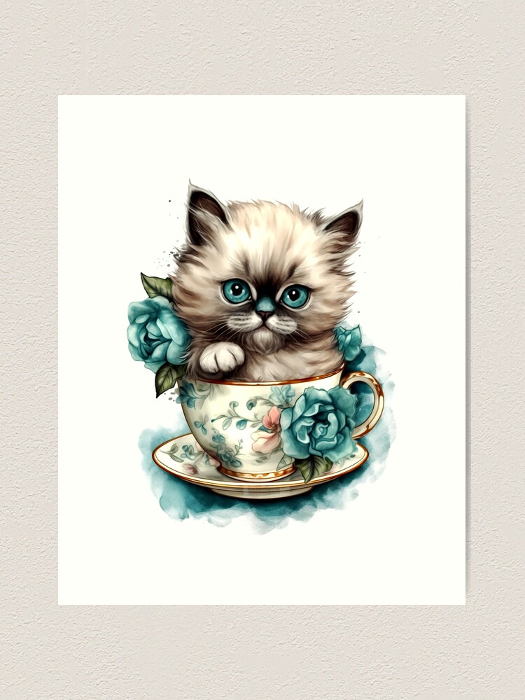 Cute Cat In Coffee Cup Clipart 3 By Mulew Art