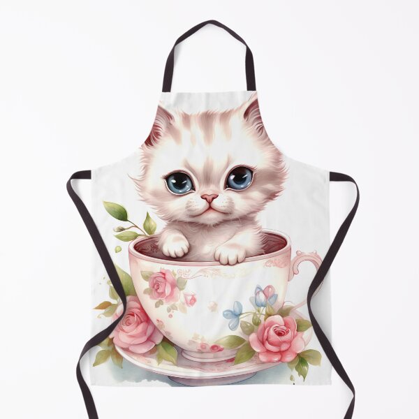 Item preview, Ragdoll Cat Clipart, Cat in Tea Cup, Floral Teacup Art, Kitty in Mug, Garden Cat, Tea Time Cat, Rosy Teacup, Cat Garden Art designed and sold by CoolorPainting.
