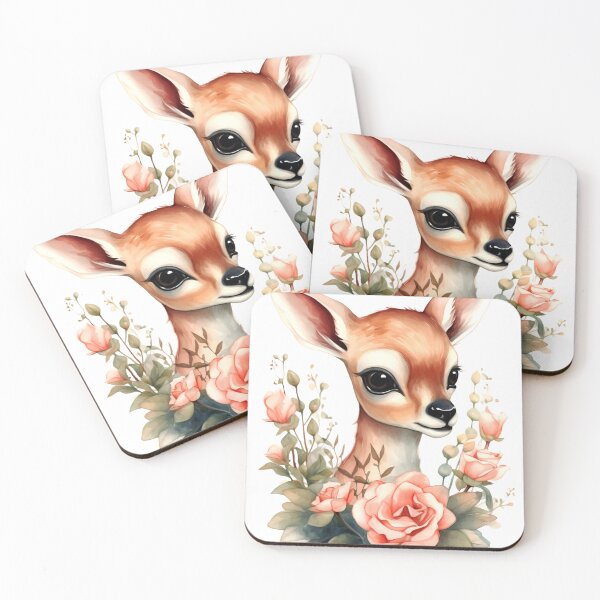 Item preview, Antelope Animal Clipart, Savannah Animal in Roses, Floral Fauna Art, Animal in Roses, Flower Beast, Wild in Bloom, Watercolor Graphic designed and sold by CoolorPainting.