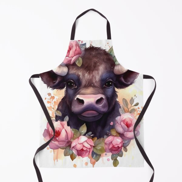 Item preview, Cape Buffalo Animal Clipart, Savannah Animal in Roses, Floral Fauna Art, Animal in Roses, Flower Beast, Wild in Bloom, Watercolor Graphic designed and sold by CoolorPainting.